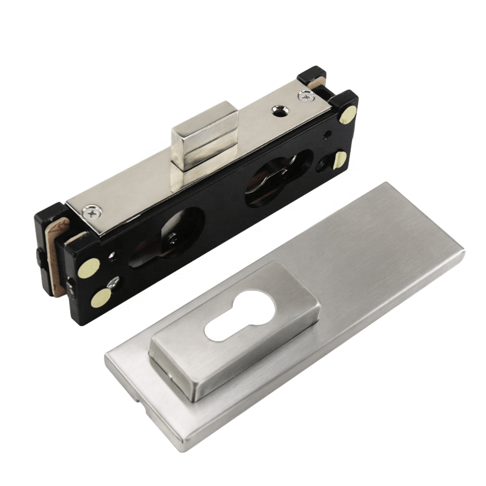 Satin stainless steel 201 glass door lock patch fitting with 3 keys