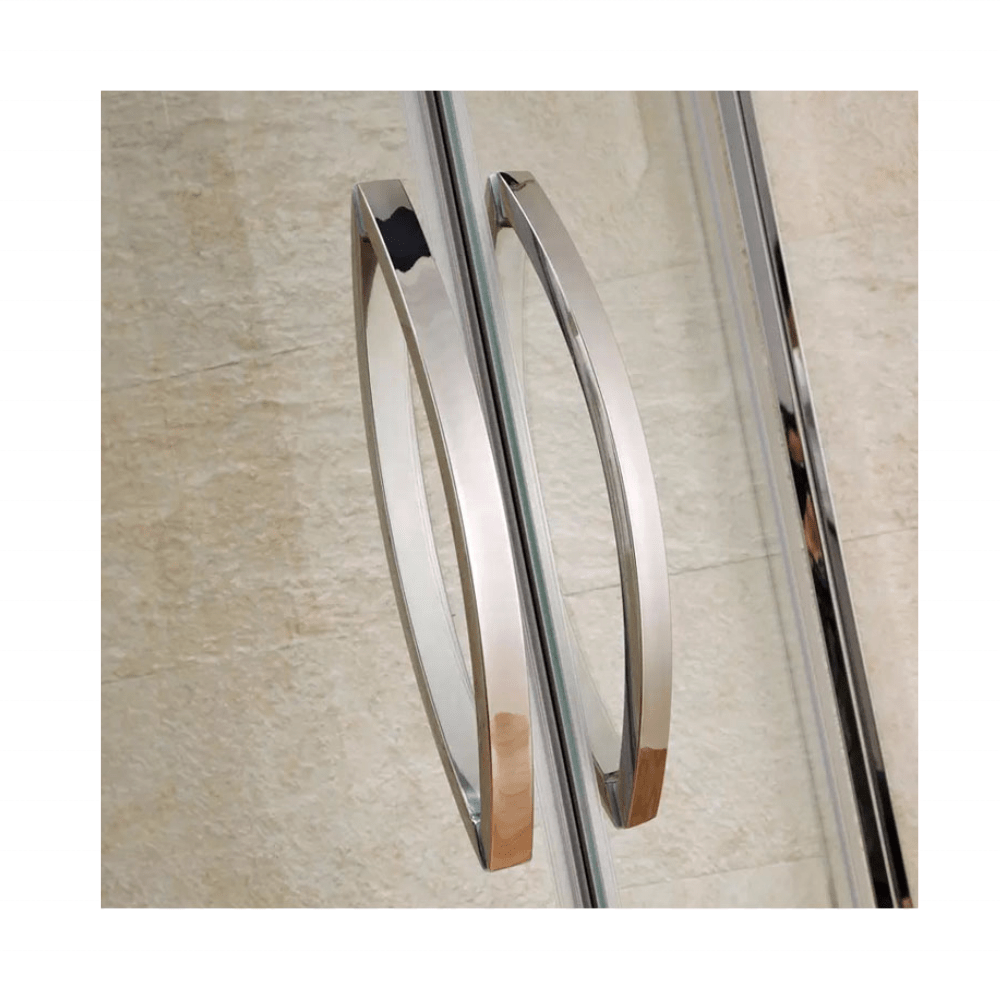 Nice Double Side Matte Black O Shaped Stainless Steel Glass Shower Door